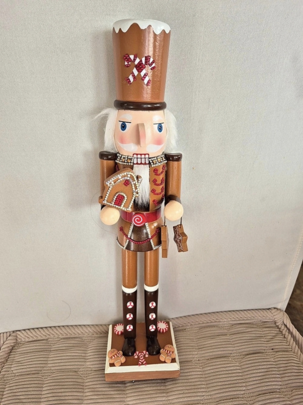 Kurt Adler 16-Inch Wooden Gingerbread Nutcracker Holiday Decor in